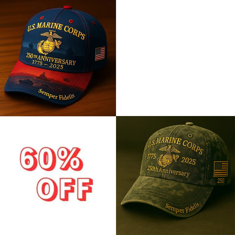 🔥 Father’s Day Sale - ❤️ U.S. Marine Corps 250th Anniversary Commemorative Embroidered Cap 🇺🇸