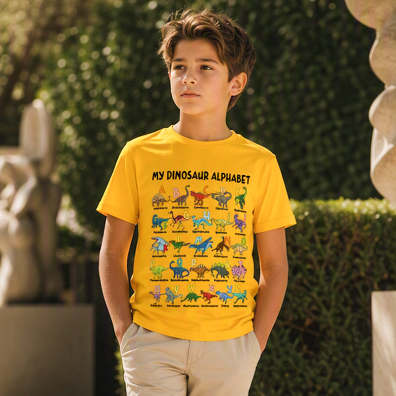 New Arrival 50 off%: Half-Price Offer Children's T-shirt with Dinosaur and Letter Prints