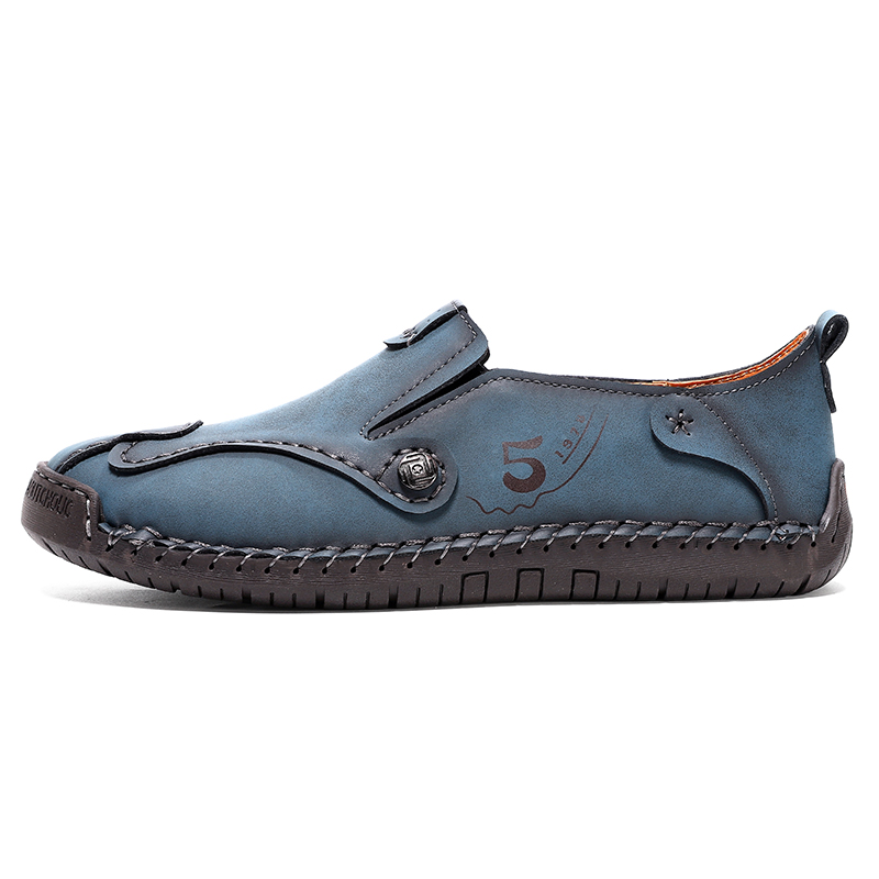 Men’s Leather Slip-On Loafers – Comfortable, Breathable & Supportive Driving Shoes with Grippy Sole for Daily Wear