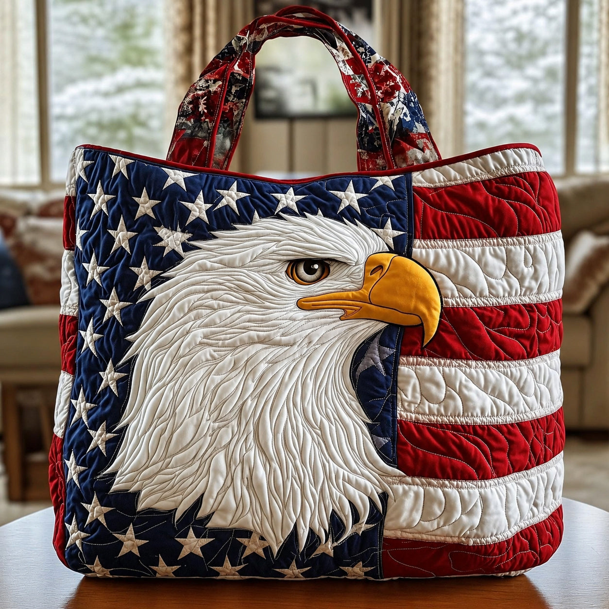 Patriotic Patchwork Tote Bag