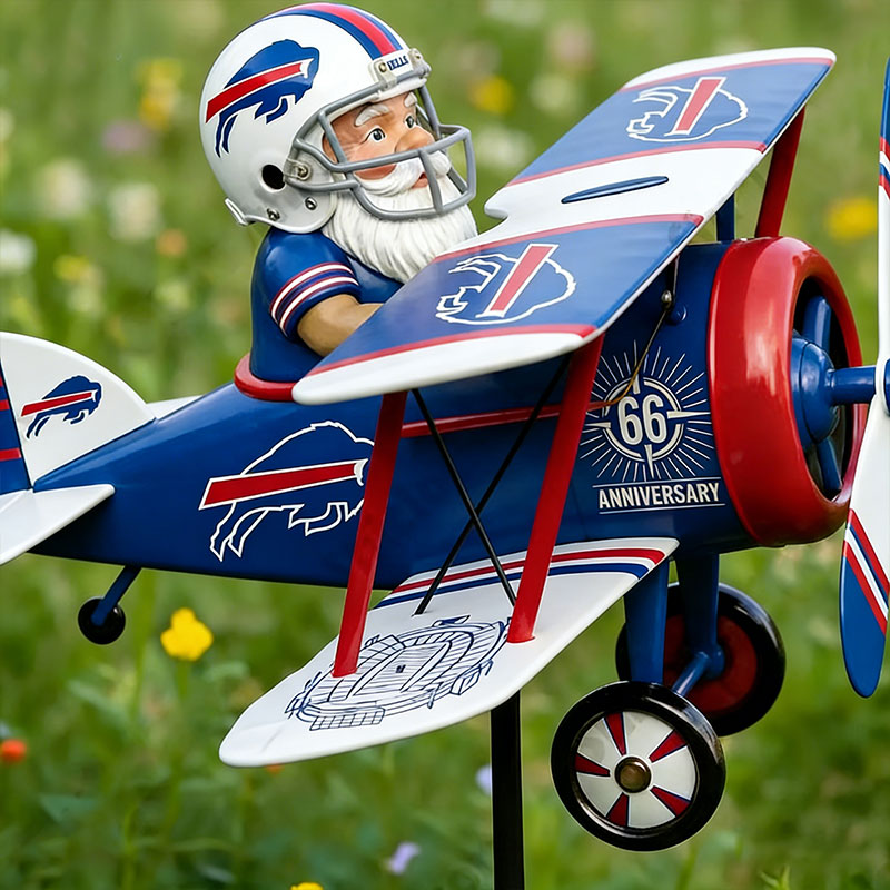 🧝‍♂️✈️ NFL Team Gnome Airplane Wind Spinner Stake – Fan Decor 🏈✨