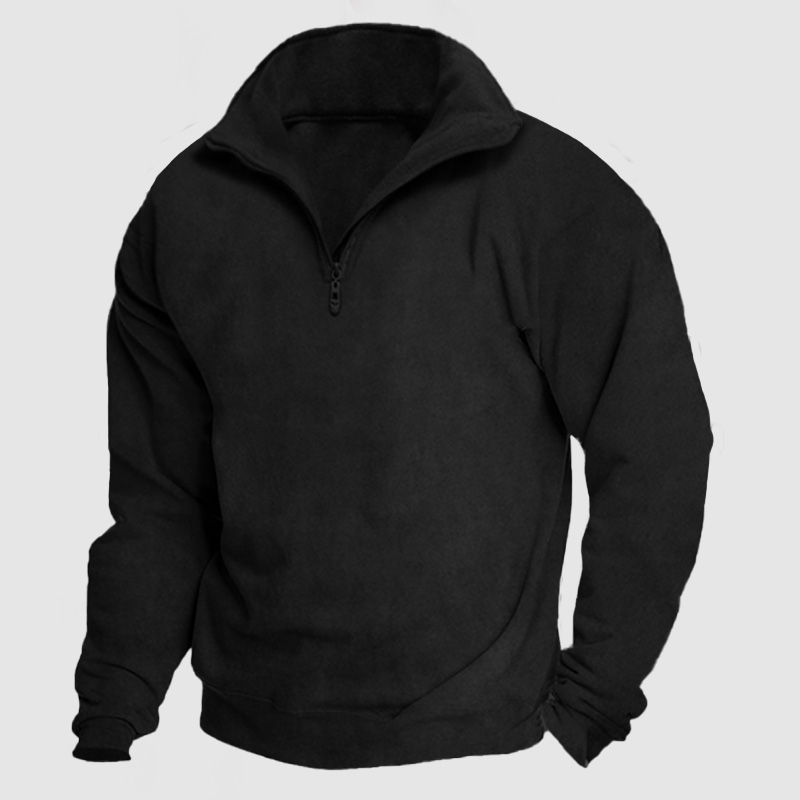 Men's Casual Loose Zipper Suede Pullover Hoodie