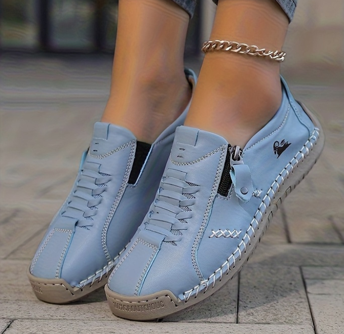 ⏰Limited Time 60% OFF - Women's Premium Cowhide Slip-On Driving Shoes with Side Zipper