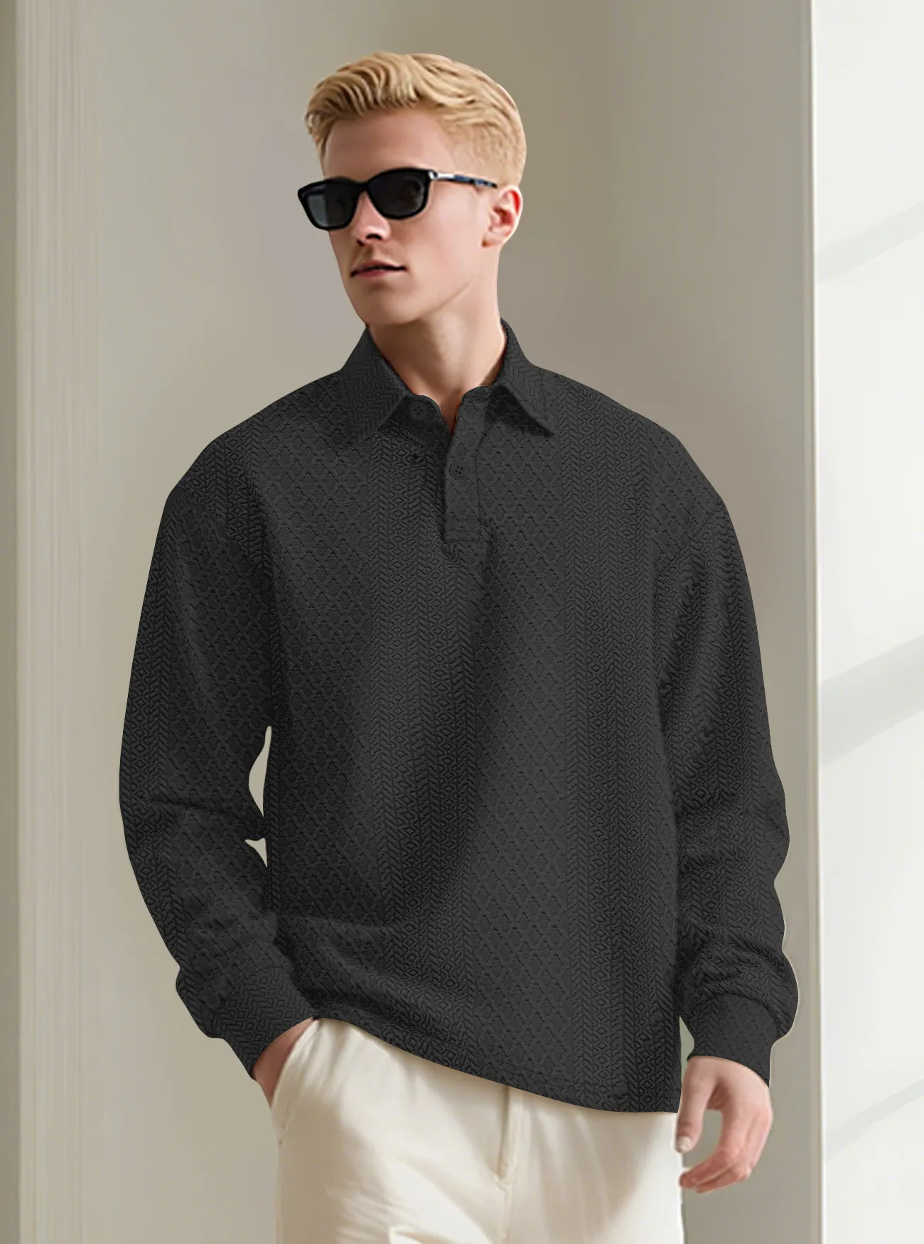 🔥 Now 50% Rabatt: Neues Herren Polo & Sweatshirt in edlem Jacquard-Design