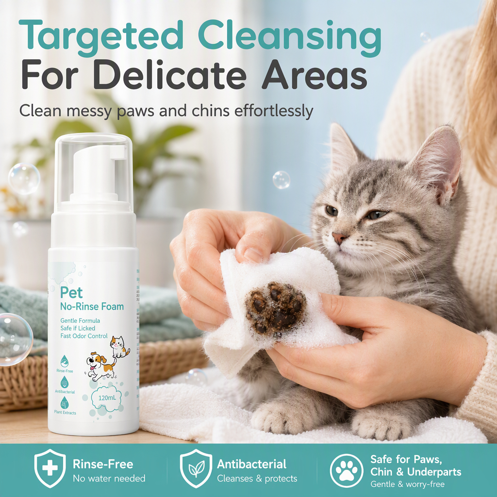 🎉ANNIVERSARY FLASH SALE - 43% OFF!! No‑Rinse Pet Cleaning Mousse for Cats and Dogs 🐱🐶
