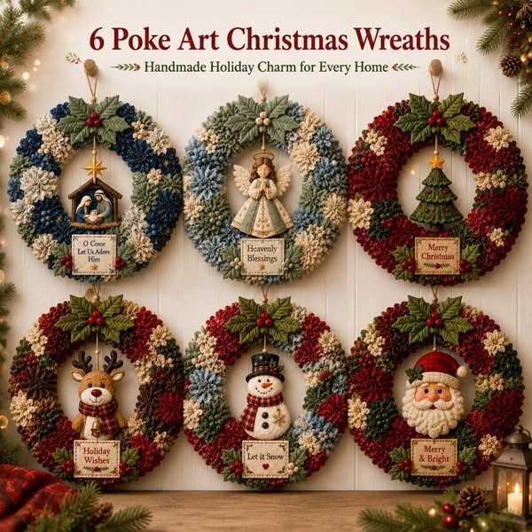 Plymagic DIY Poke Art Kit - Fabric Poke Wreath