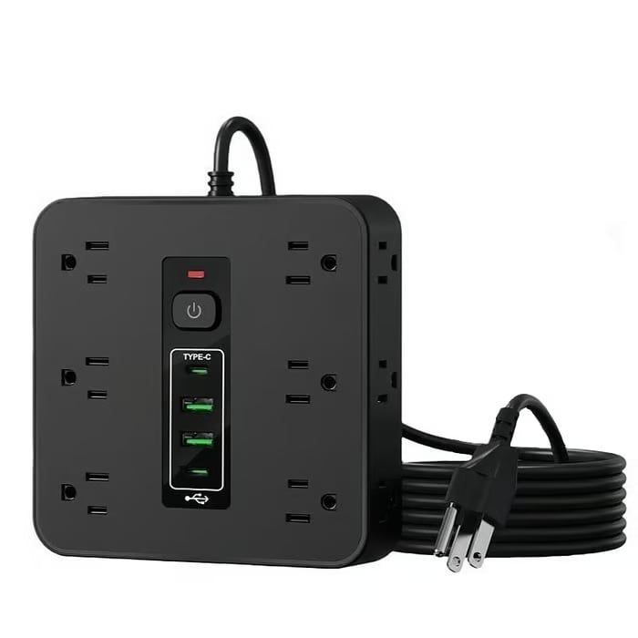 ⚡16-in-1 Power Strip with Switch & Surge Protection,ETL Listed Fireproof Power Strip