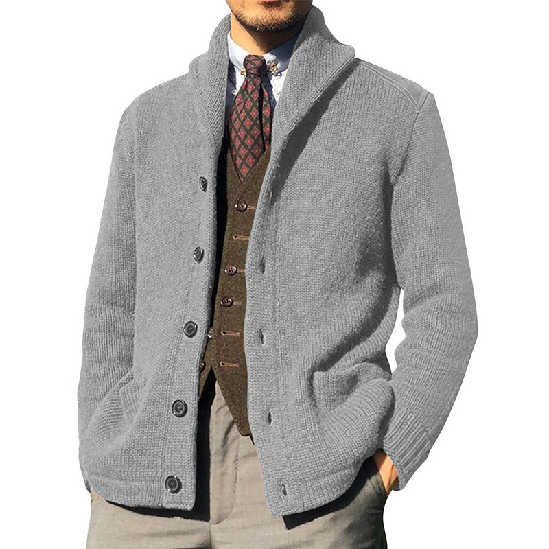 ⏰ 50% off !!!-Men's Solid Color Gentleman Long Sleeve Knit Cardigan