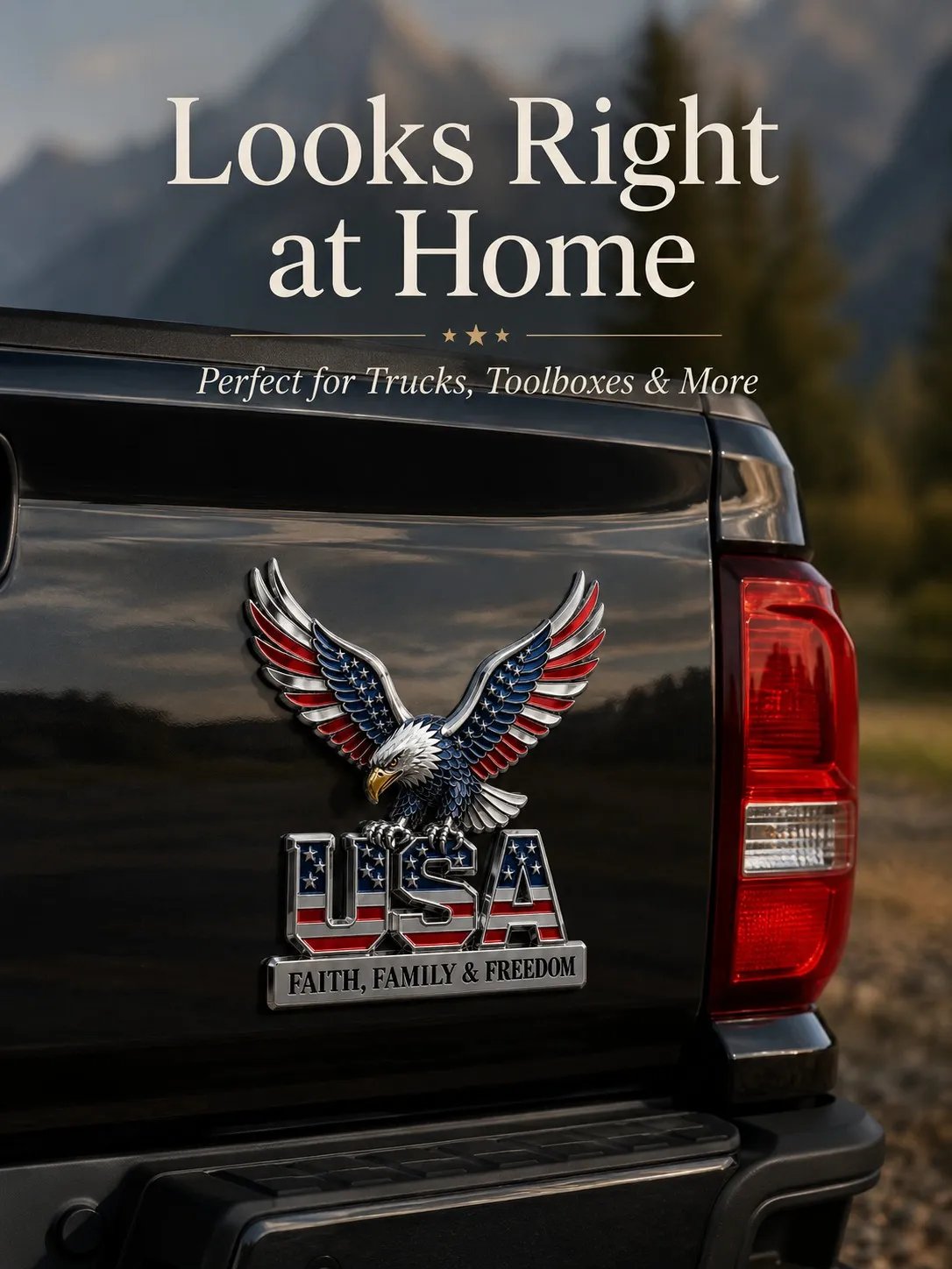 250th Anniversary 50% OFF - ★USA Faith, Family & Freedom★ Metal Emblem