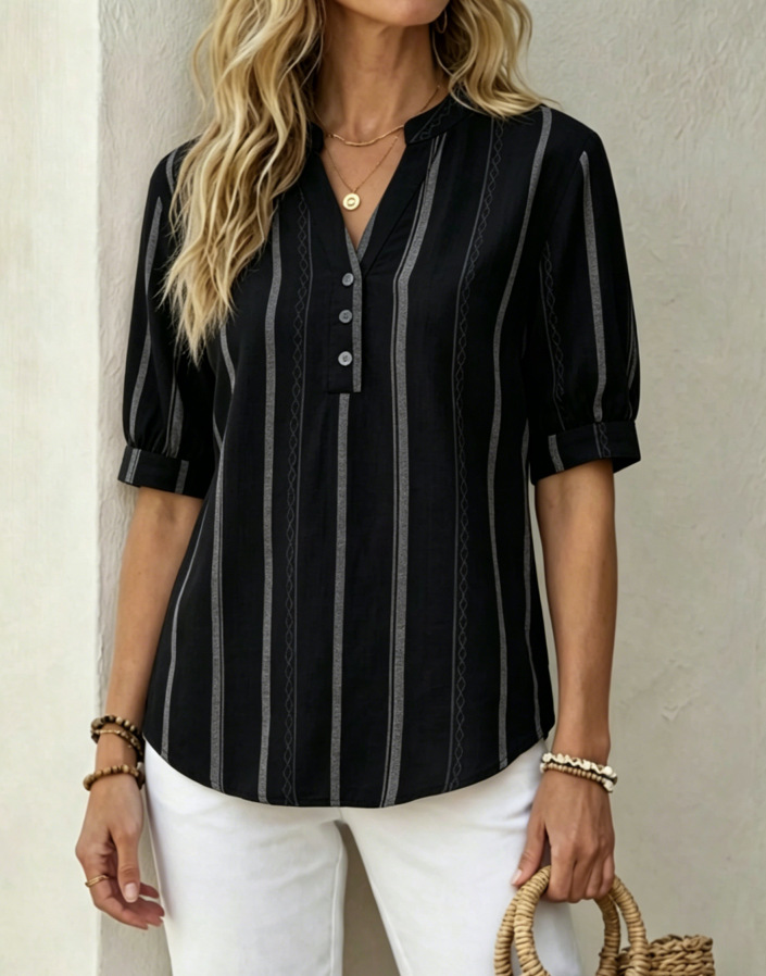 ❤Beautiful and comfortable, women's cotton and linen short-sleeved T-shirt