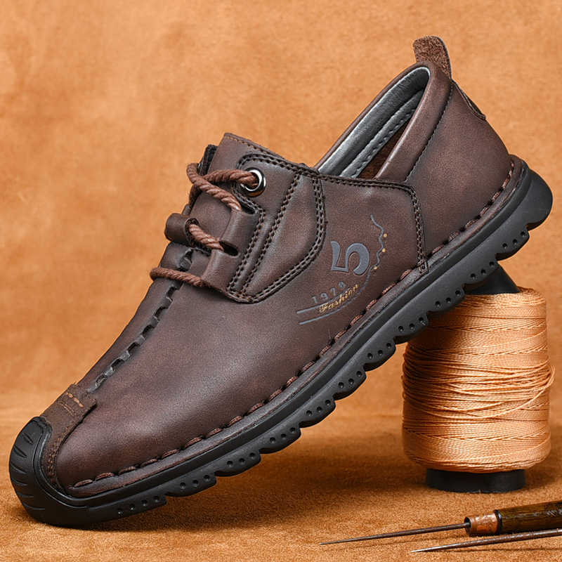 ⏰ 50% OFF - Men's Genuine Leather Non-Slip Orthopedic Shoes, Non-Slip, Wear-Resistant, Soft-Soled Casual Shoes