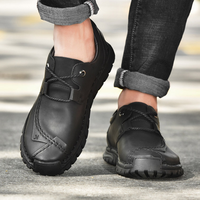 ⏰ 50% off - Men's Orthopedic Casual Shoes, Handmade Genuine Leather Men's Casual Wide-Foot Loafers, Soft-Soled Outdoor Non-Slip Shoes