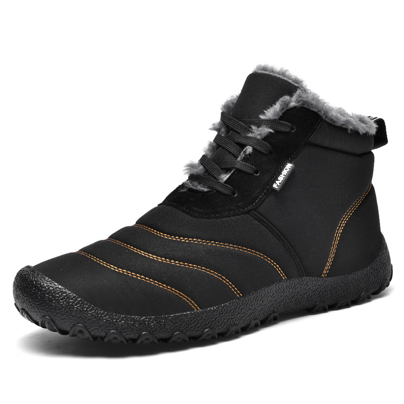 Men's winter snow boots with fleece lining, extra thick, warm and lightweight sole