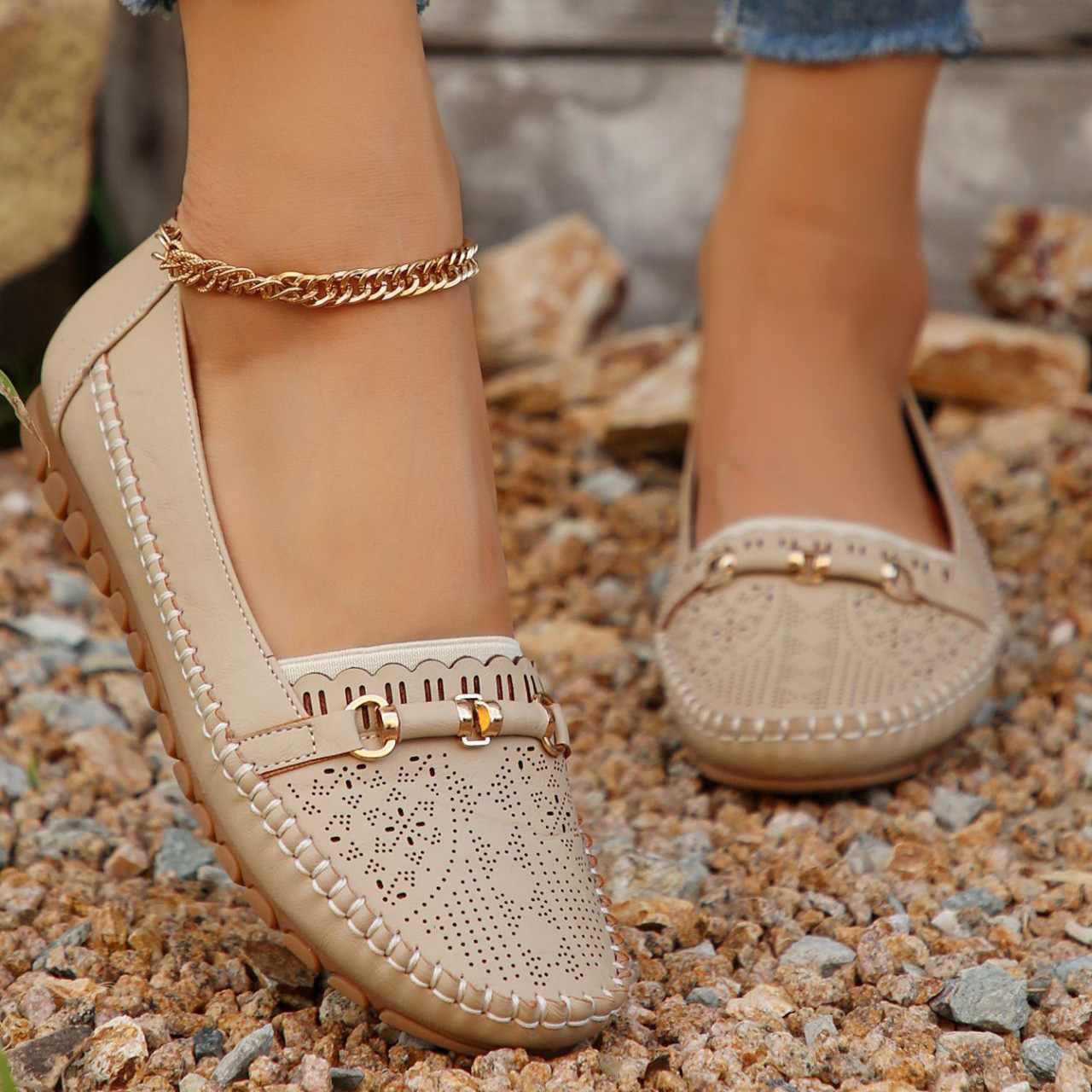 Women's non-slip leather casual shoes
