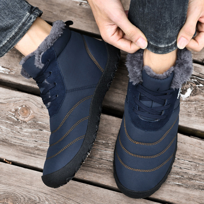 Men's winter snow boots with fleece lining, extra thick, warm and lightweight sole