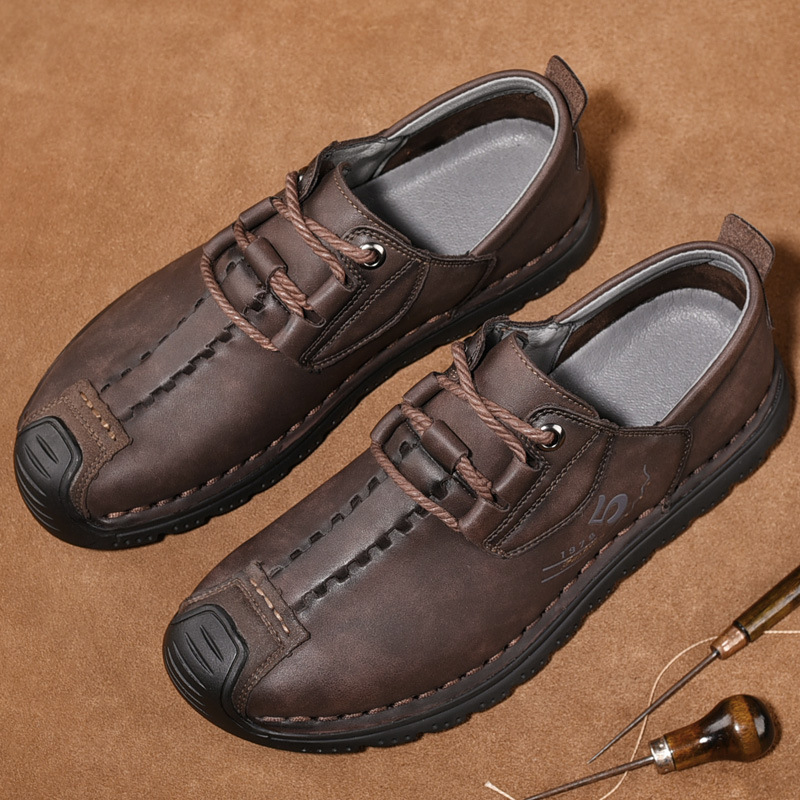 ⏰ 50% OFF - Men's Genuine Leather Non-Slip Orthopedic Shoes, Non-Slip, Wear-Resistant, Soft-Soled Casual Shoes
