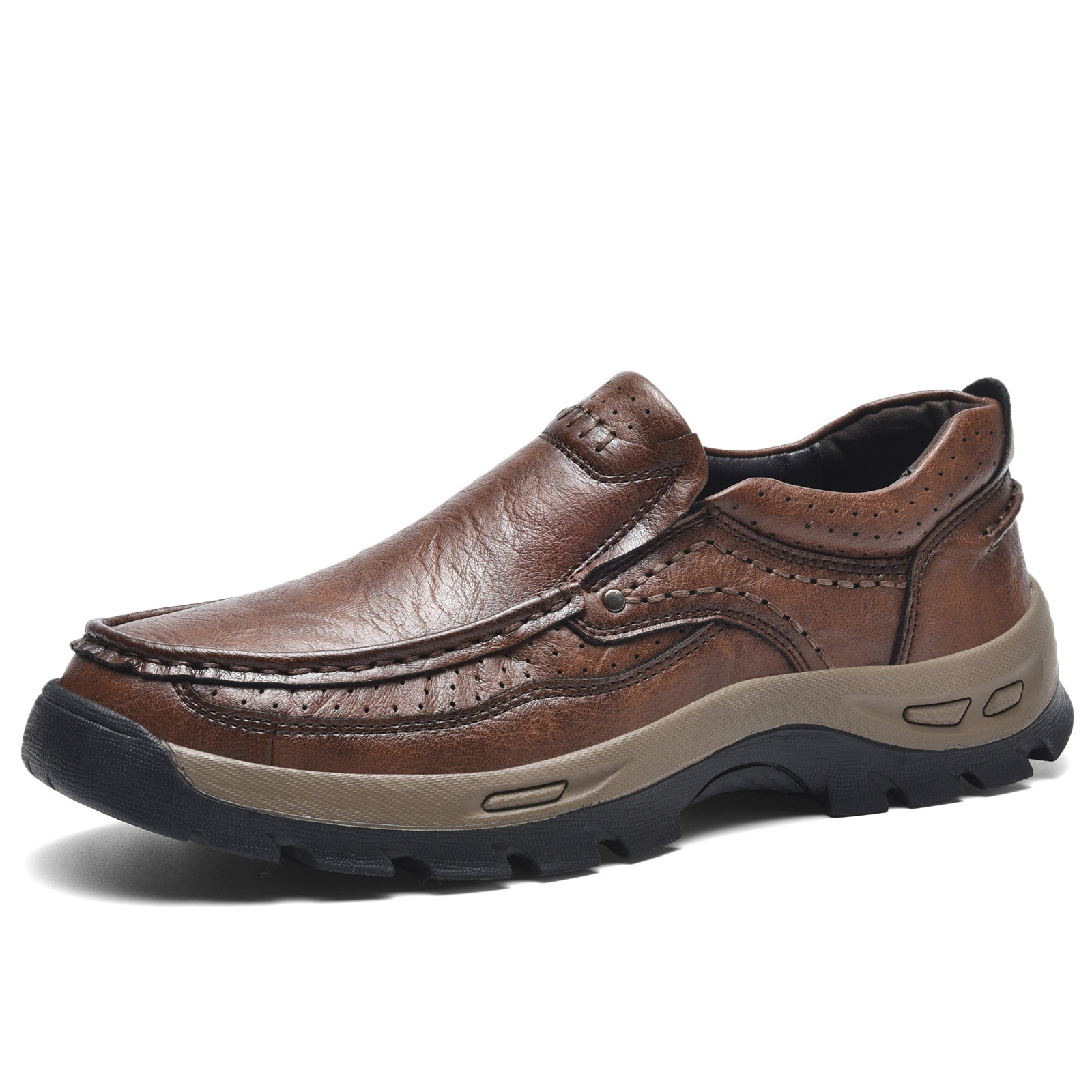 ⏰ 50% off - Genuine Leather Men's Outdoor Shoes, Casual Leather Shoes, Non-slip Hiking Shoes