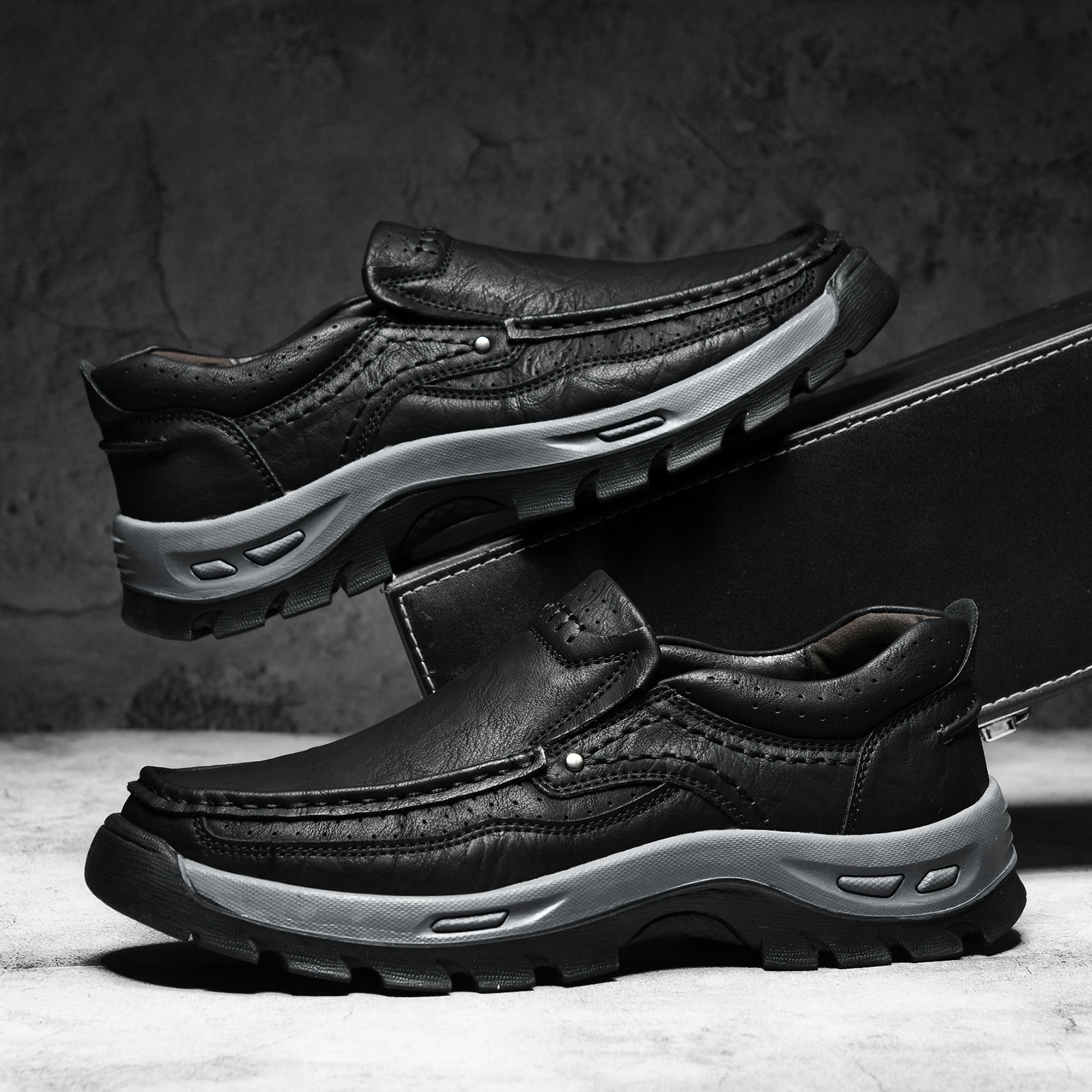 ⏰ 50% off - Genuine Leather Men's Outdoor Shoes, Casual Leather Shoes, Non-slip Hiking Shoes
