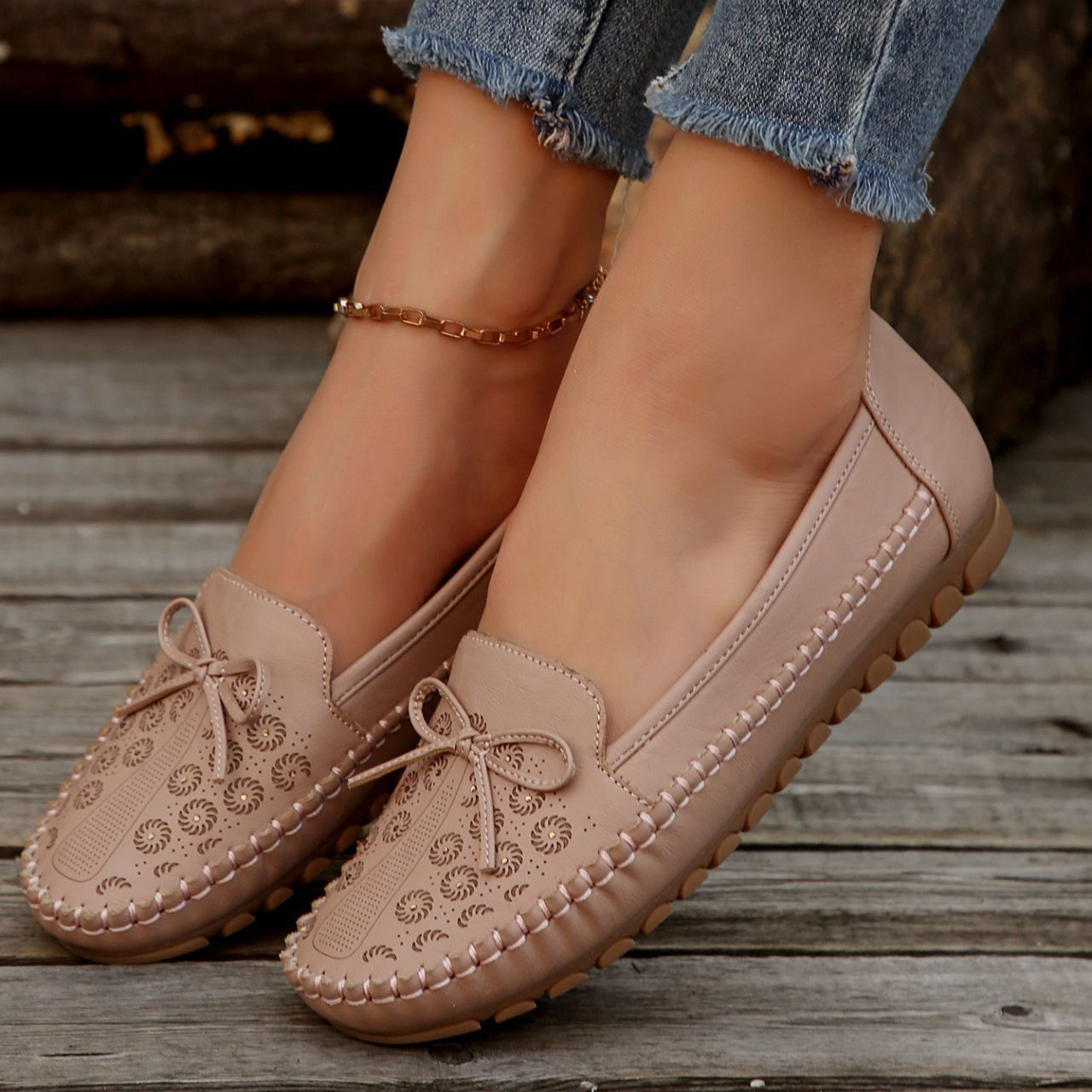 Women's non-slip leather casual shoes