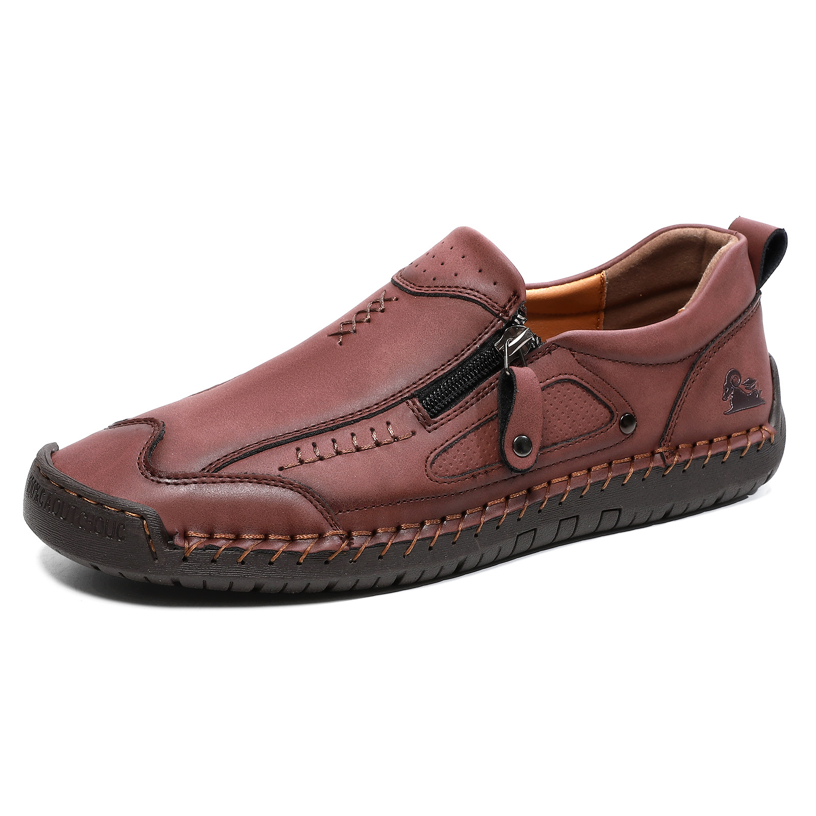 ⏰ 50% OFF - Men's Genuine Leather Non-Slip Orthopedic Shoes, Handmade Stitched Men's Outdoor Casual Shoes