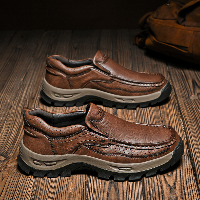 ⏰ 50% off - Genuine Leather Men's Outdoor Shoes, Casual Leather Shoes, Non-slip Hiking Shoes