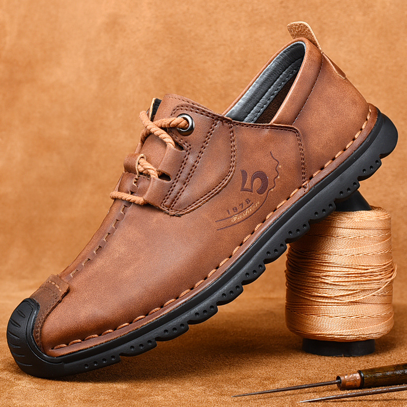 ⏰ 50% OFF - Men's Genuine Leather Non-Slip Orthopedic Shoes, Non-Slip, Wear-Resistant, Soft-Soled Casual Shoes
