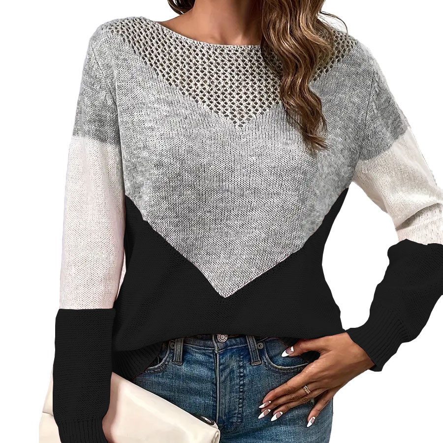 🎄 Clearance Sale 🔥 Women's Color-Block Knitted Top