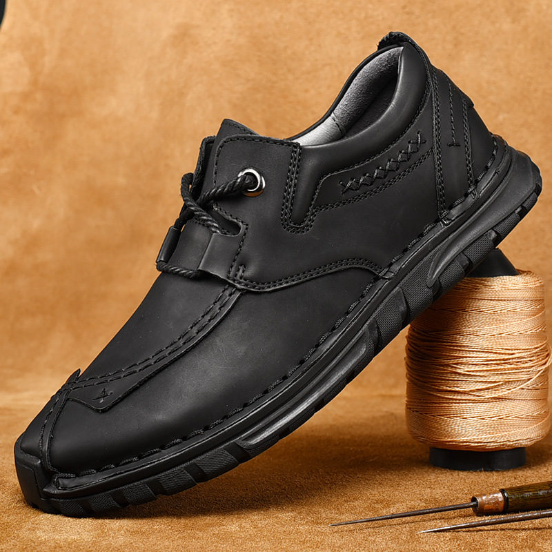 ⏰ 50% off - Men's Orthopedic Casual Shoes, Handmade Genuine Leather Men's Casual Wide-Foot Loafers, Soft-Soled Outdoor Non-Slip Shoes
