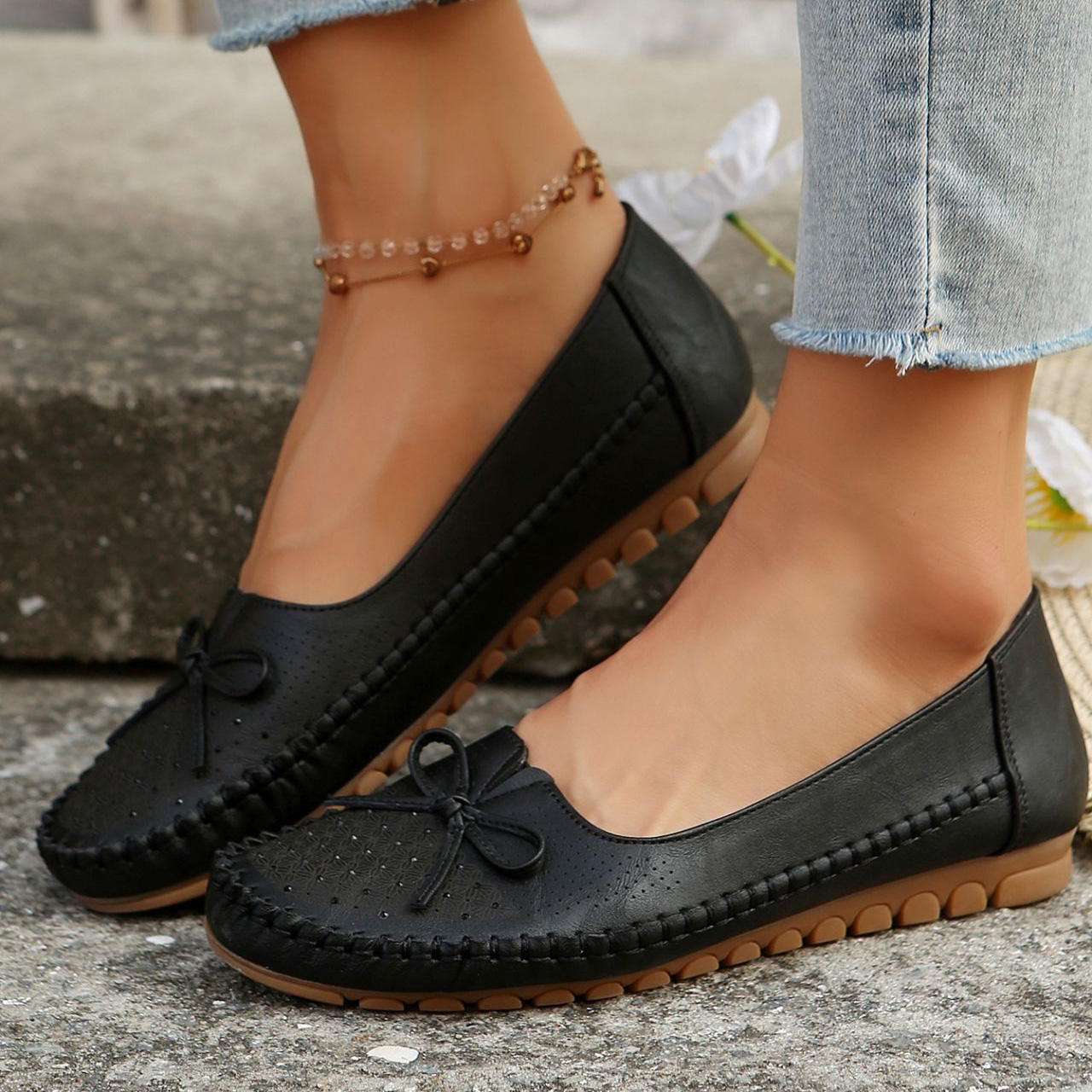 Women's non-slip leather casual shoes