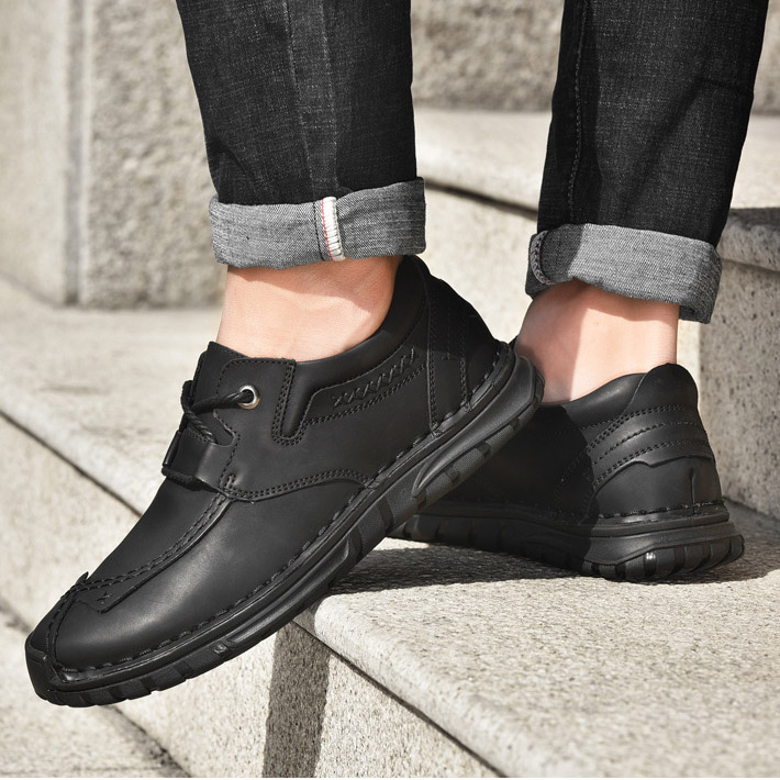 ⏰ 50% off - Men's Orthopedic Casual Shoes, Handmade Genuine Leather Men's Casual Wide-Foot Loafers, Soft-Soled Outdoor Non-Slip Shoes