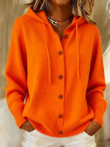 Women's casual hooded knitted cardigan