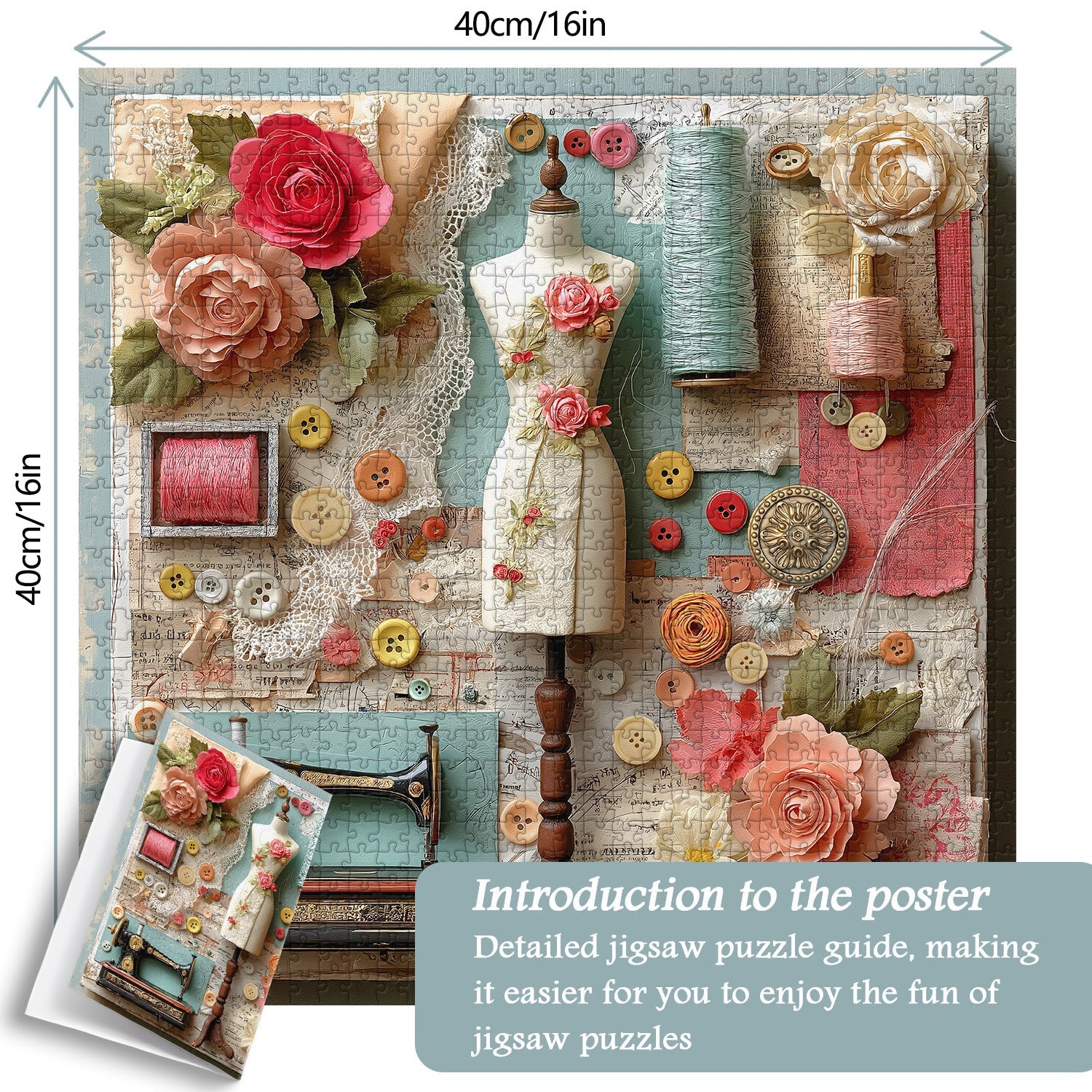 Floral Sewing Atelier | 1000-Piece Wooden Jigsaw Puzzle