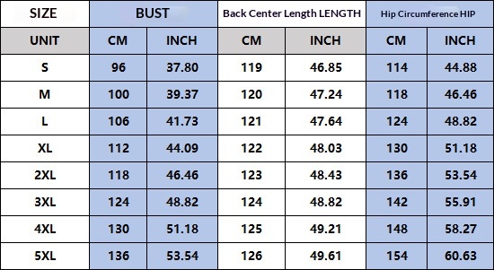Retro Cotton Linen Midi Dress Size Chart S to 5XL