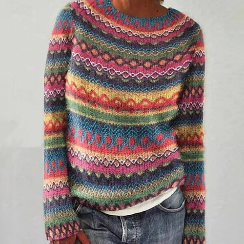 Women's Sweater Pullover Sweater Jumper Casual Soft Knit Outdoor Daily