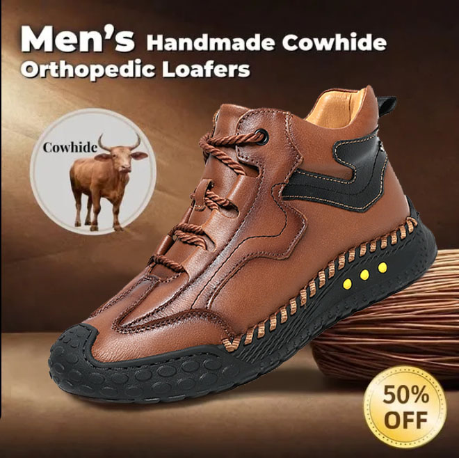⏰ 50% off - Men's Genuine Leather Non-Slip Orthopedic Hiking Boots