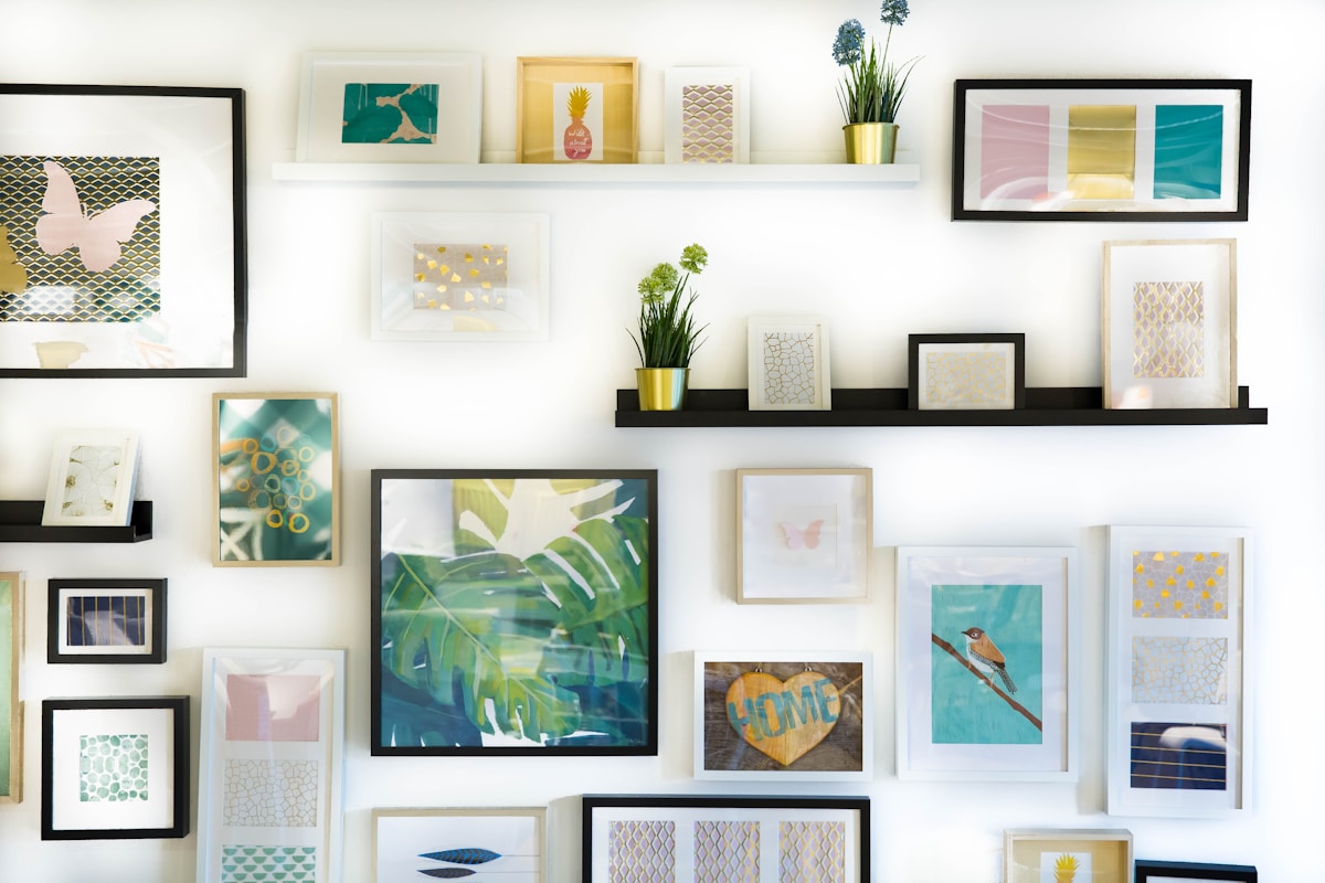 Artwork displayed in an interior space