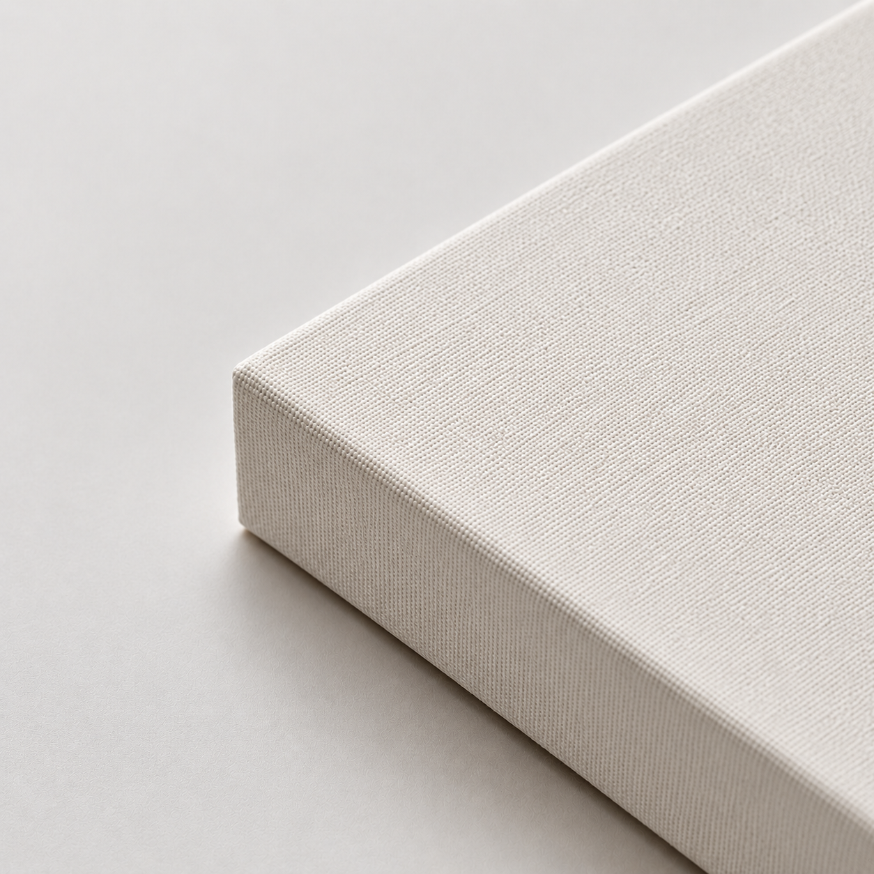 Gallery-wrapped canvas edge without an exterior frame