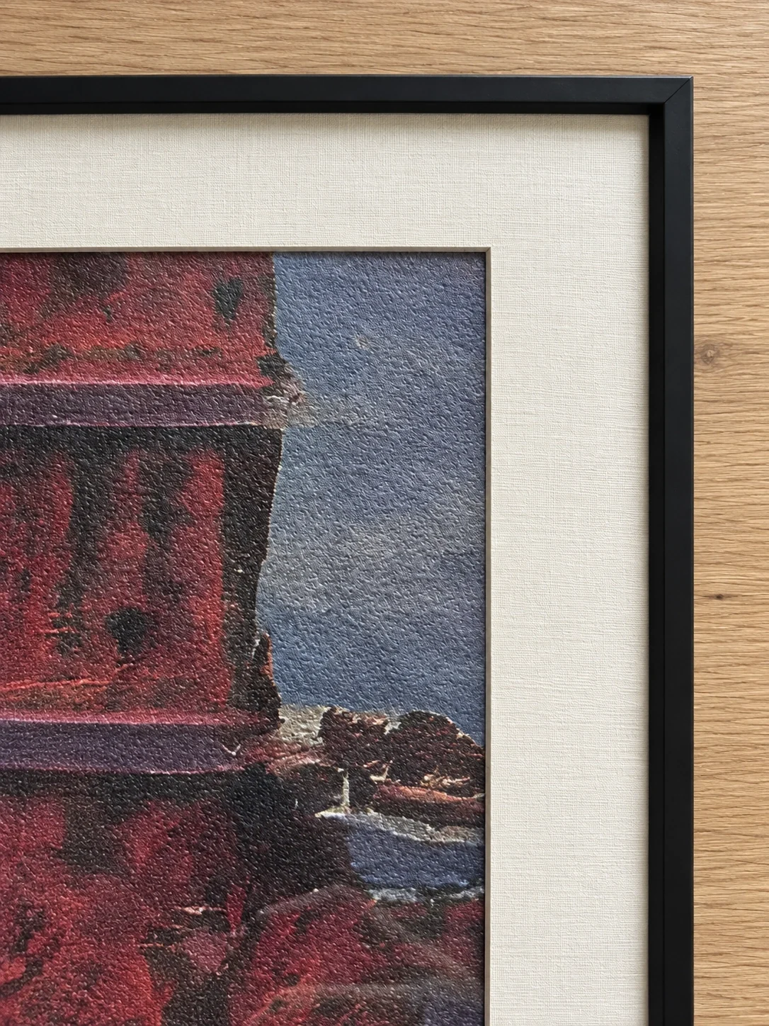 Frame and canvas detail · AI-edited from our photograph