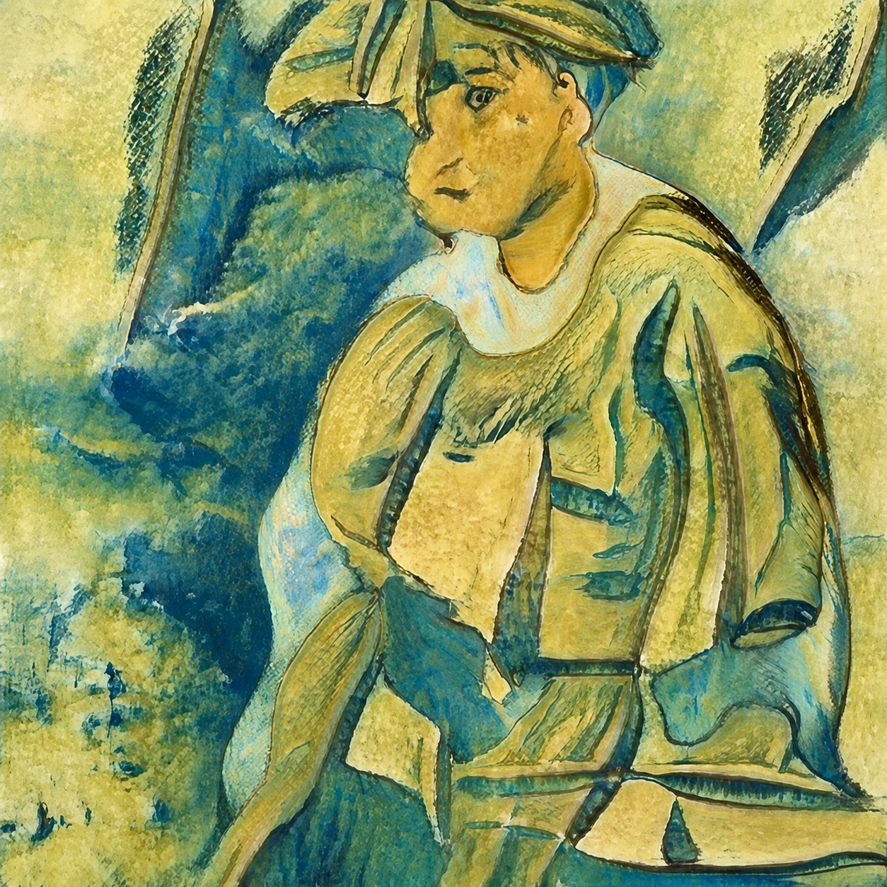 The selected green and gold portrait image