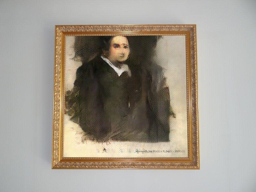 Portrait of Edmond de Belamy by Obvious, created using a Generative Adversarial Network. Sold at Christie's New York, October 2018 — the first GAN artwork offered at a major auction house, which introduced us to the artistic potential of machine learning.