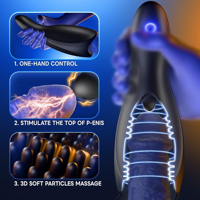 Male Masturbator, Adult Sex Toys for Men with 10 Vibrating Modes Penis Training Vibrator, Penis Extender, Male Vibrator Penis Pump, Male Stroker Mens Sex Toys Couples Sex Toys & Games