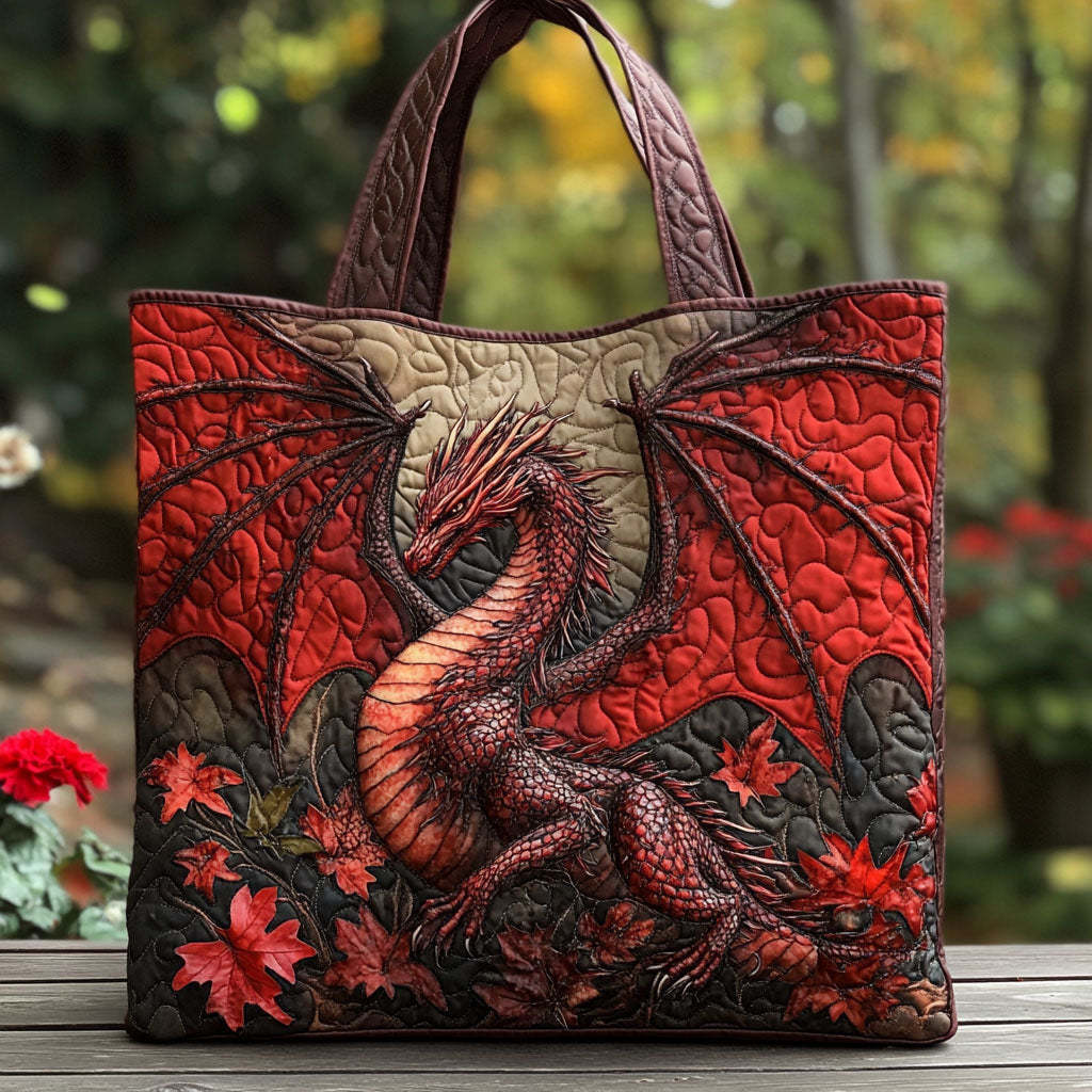Dragon Quilted Tote Bag NCU0VT227