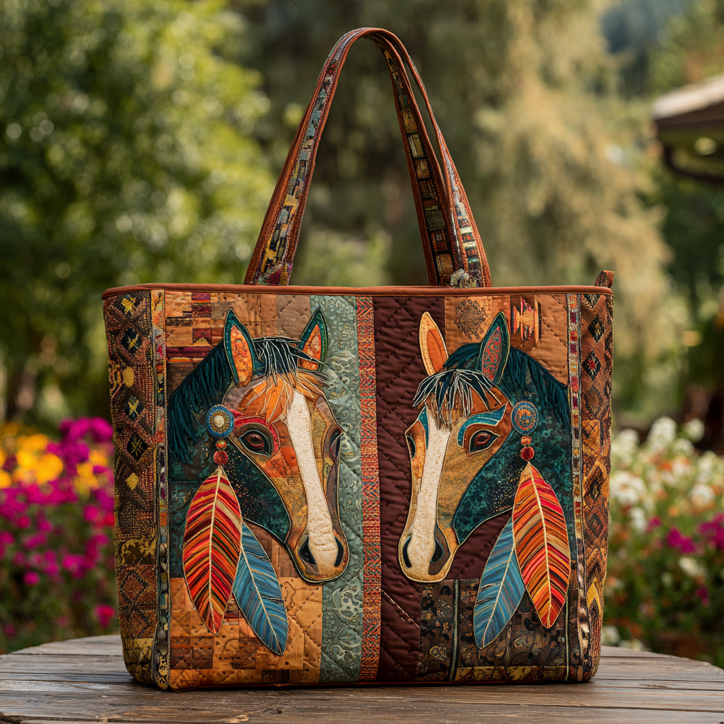 Horse Quilted Tote Bag NCU0VT217