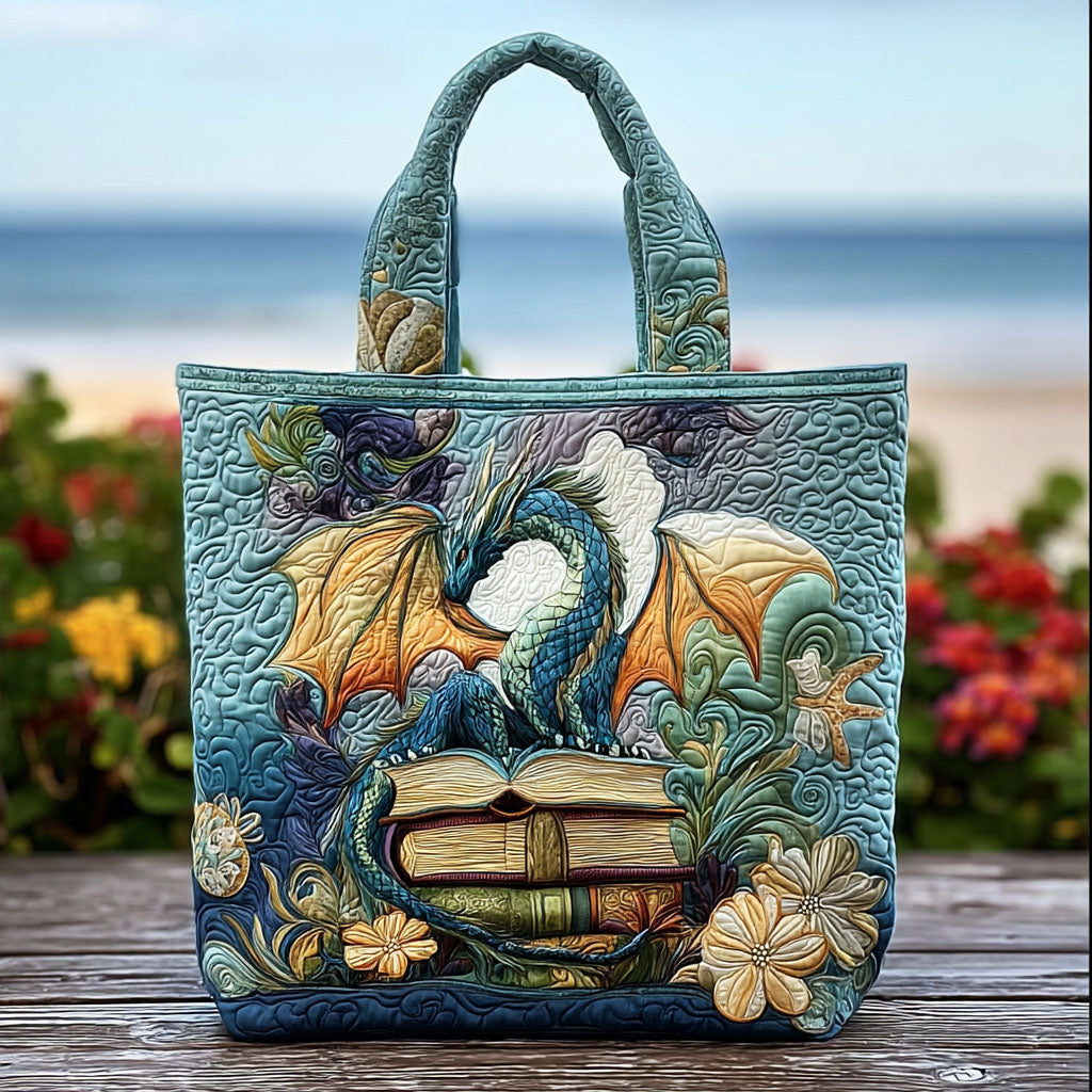 Dragon Quilted Tote Bag NCU0VT227
