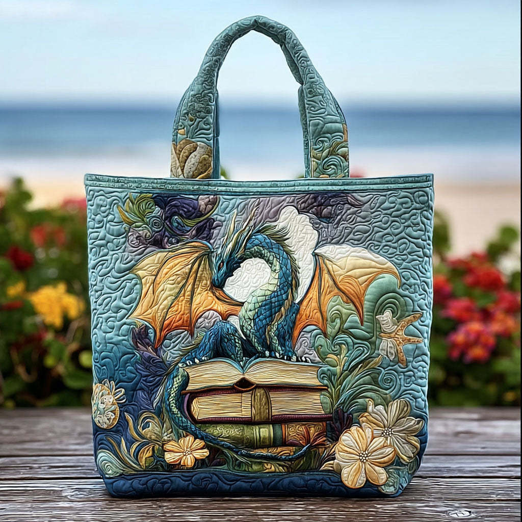 Dragon Quilted Tote Bag NCU0VT227