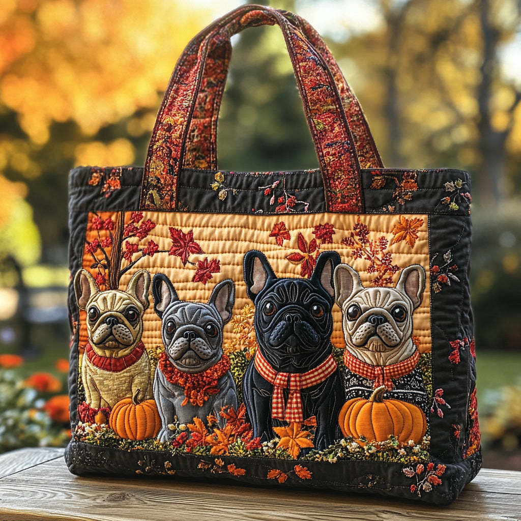 French Bulldog Quilted Tote Bag NCU0VT225
