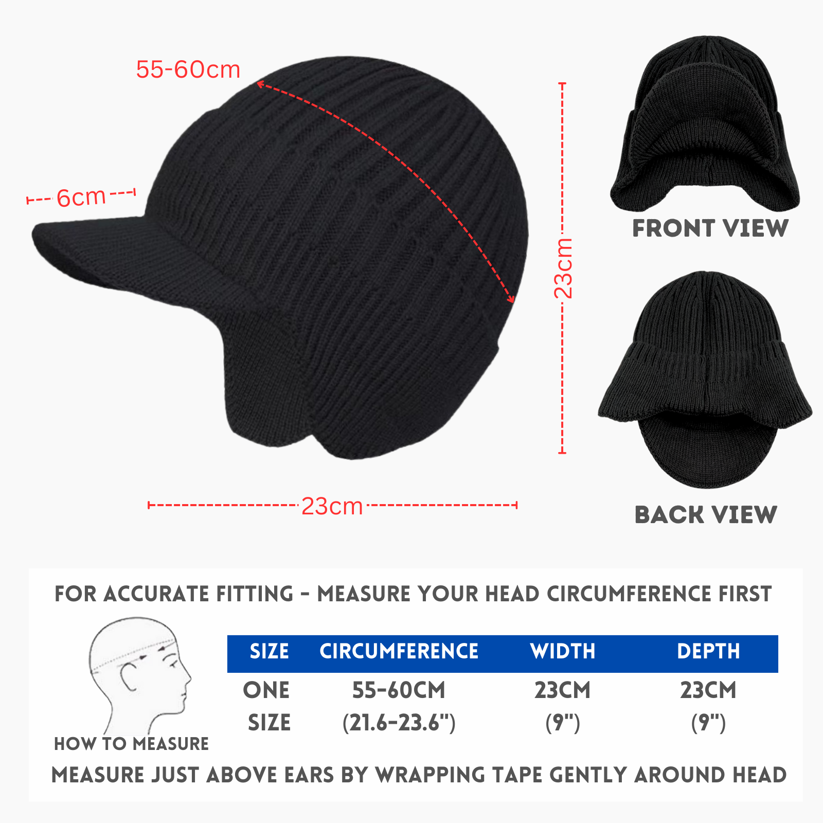 Beanie Skull Cap with Ear-Muff Pads