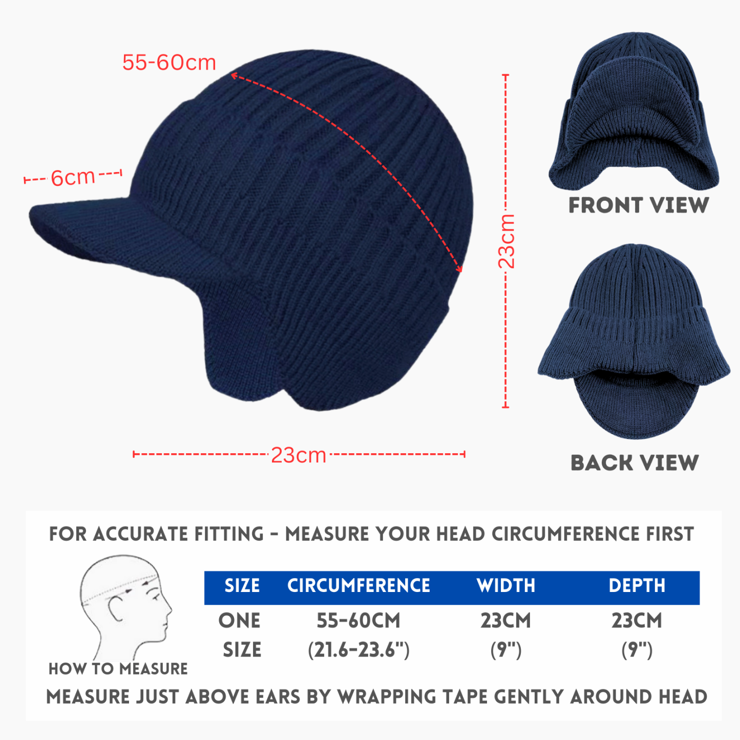 Beanie Skull Cap with Ear-Muff Pads