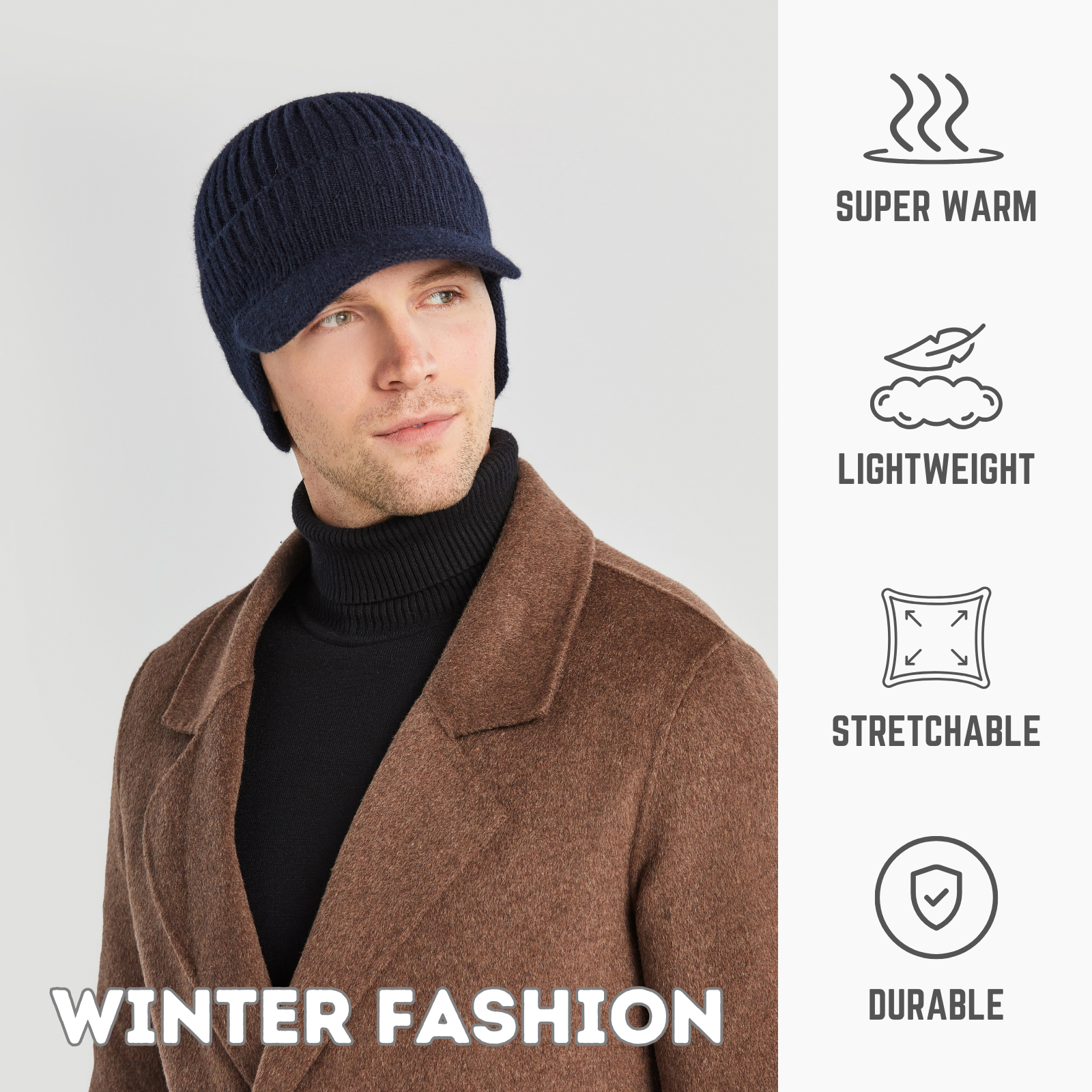 Beanie Skull Cap with Ear-Muff Pads