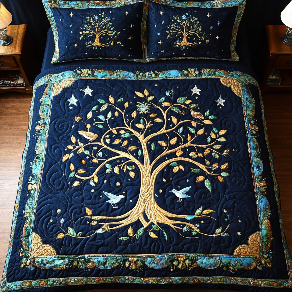 Tree Of Life 3-Piece Quilted Bedding Set NCU0VT71
